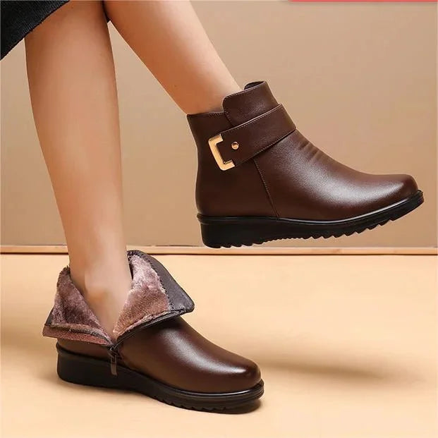 Aria | Buckle Zip Up Winter Ankle Boots