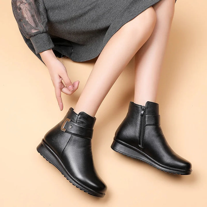 Aria | Buckle Zip Up Winter Ankle Boots