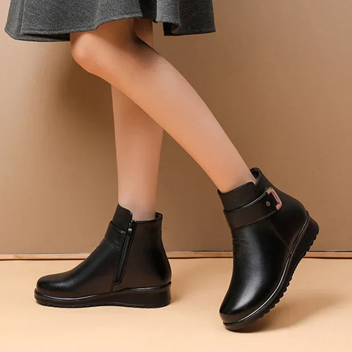 Aria | Buckle Zip Up Winter Ankle Boots