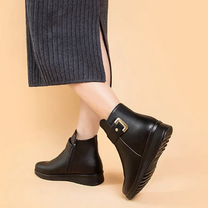 Aria | Buckle Zip Up Winter Ankle Boots