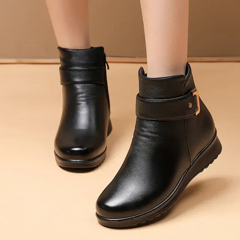 Aria | Buckle Zip Up Winter Ankle Boots