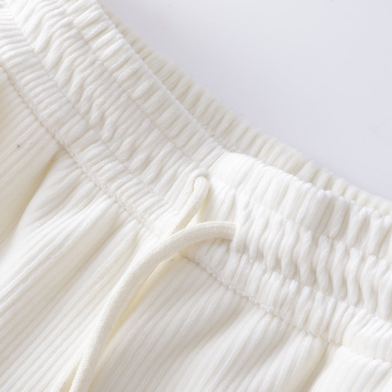 Athena | High Waisted Ribbed Wide Leg Winter Trousers
