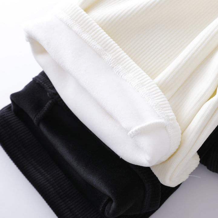 Athena | High Waisted Ribbed Wide Leg Winter Trousers