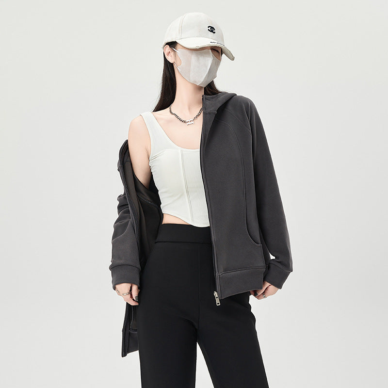 Aurora | Classic Panelled Long Sleeve Zip Up Hoodie