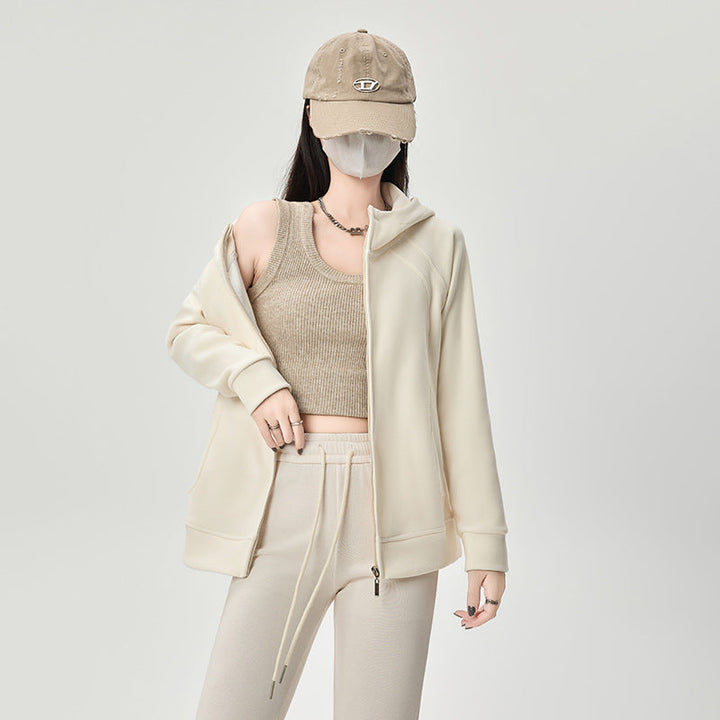 Aurora | Classic Panelled Long Sleeve Zip Up Hoodie