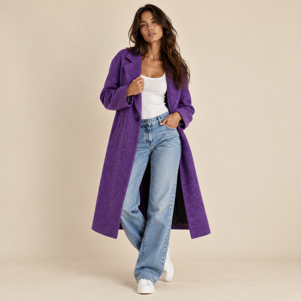 Aurora | Cosy Oversized Long Jacket Coat with Notch Collar