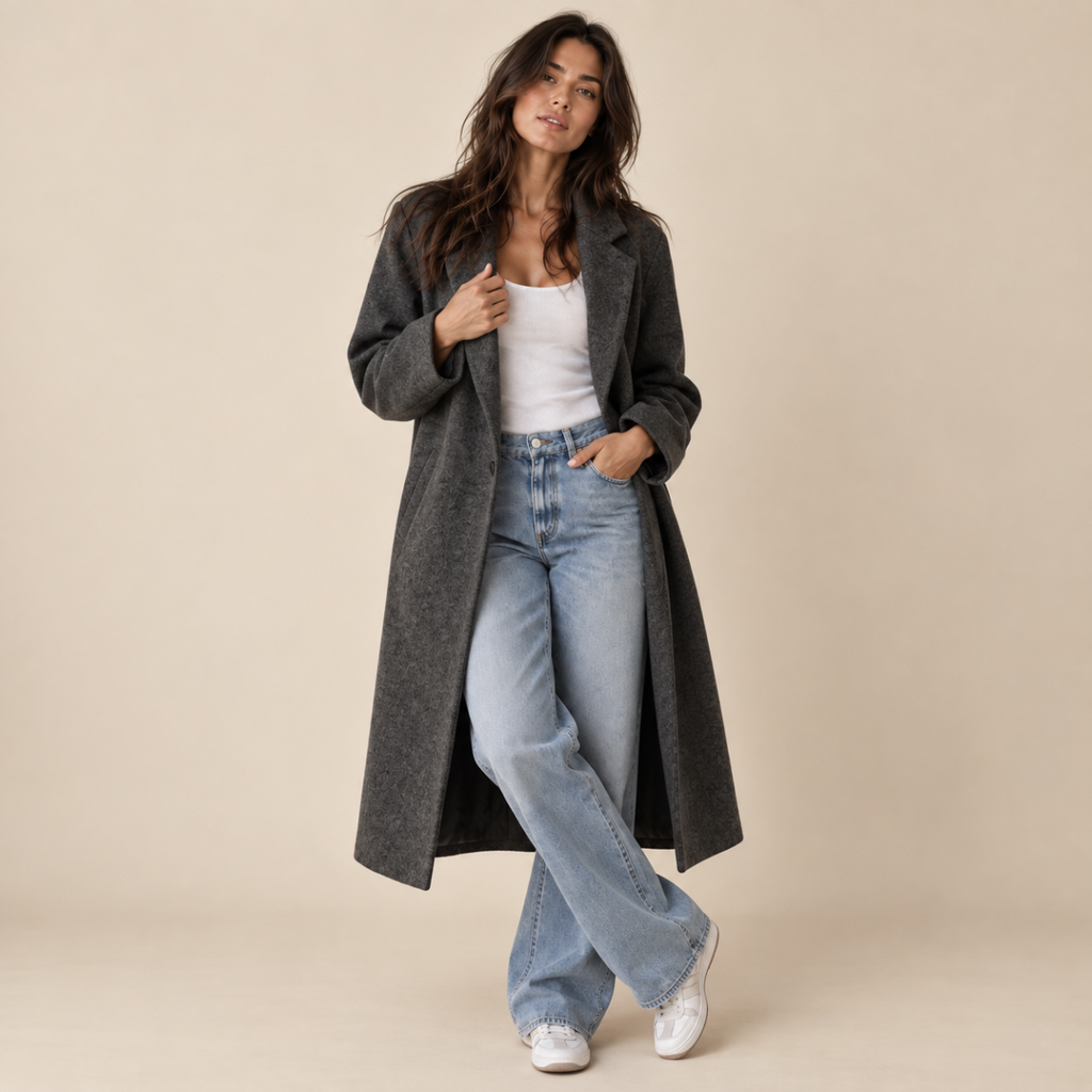 Aurora | Cosy Oversized Long Jacket Coat with Notch Collar