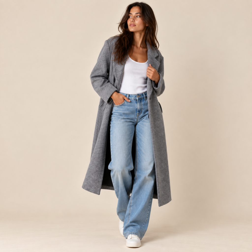 Aurora | Cosy Oversized Long Jacket Coat with Notch Collar