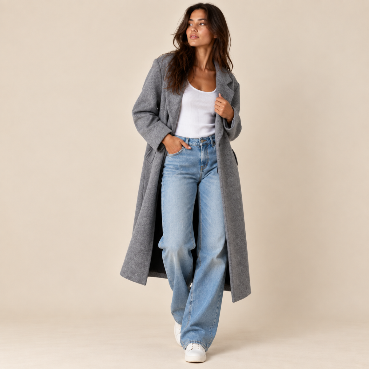 Aurora | Cosy Oversized Long Jacket Coat with Notch Collar