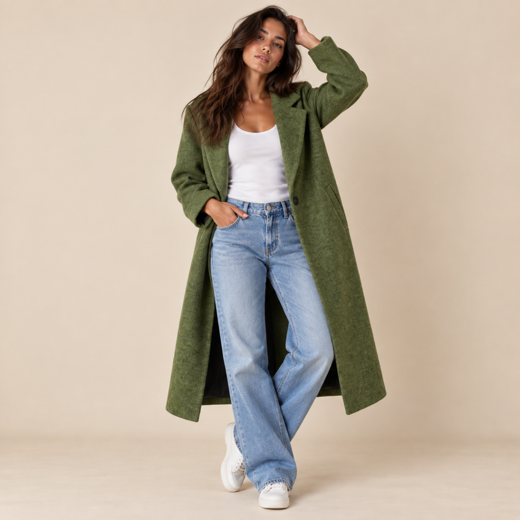 Aurora | Cosy Oversized Long Jacket Coat with Notch Collar