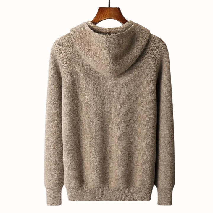 Austin | Polished Ribbed Knit Zip Up Mens Hoodie