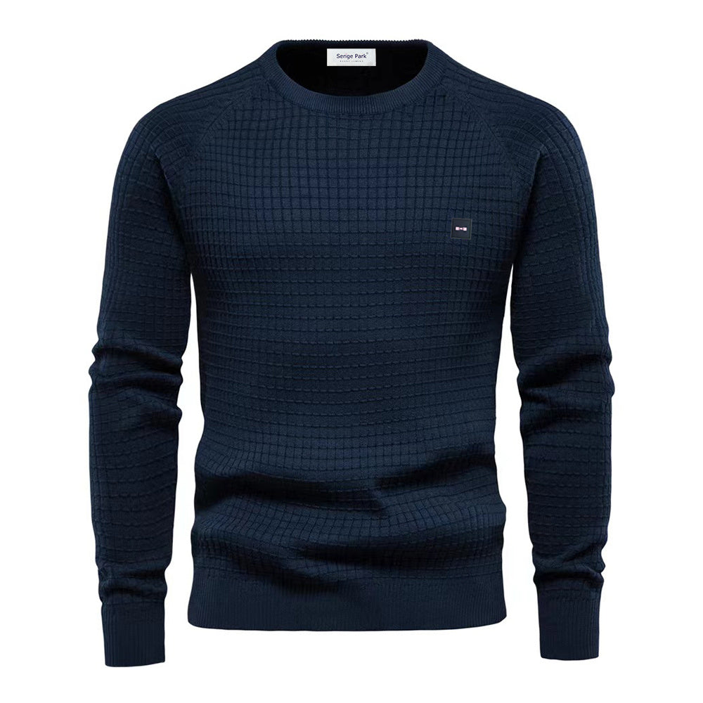 Austin | Polished Waffle Knit Crew Neck Mens Knitted Jumper