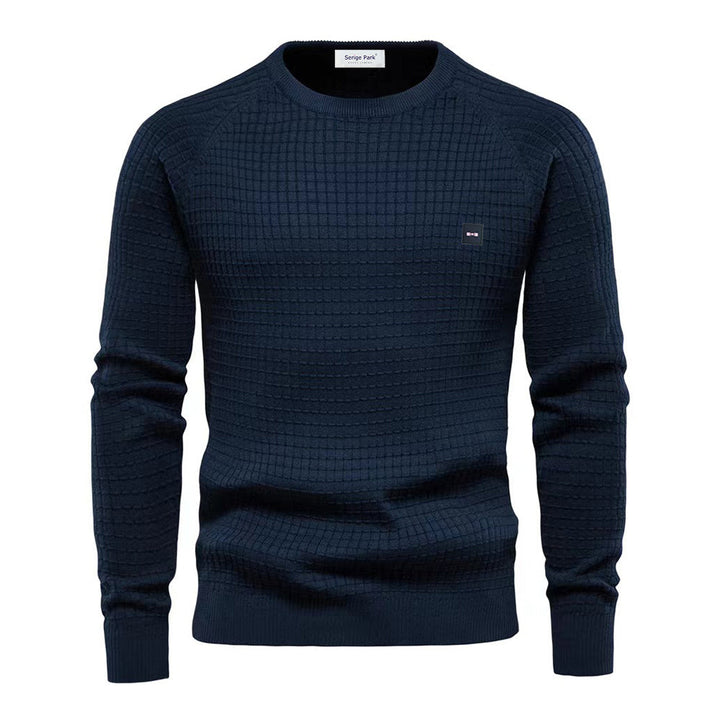 Austin | Polished Waffle Knit Crew Neck Mens Knitted Jumper