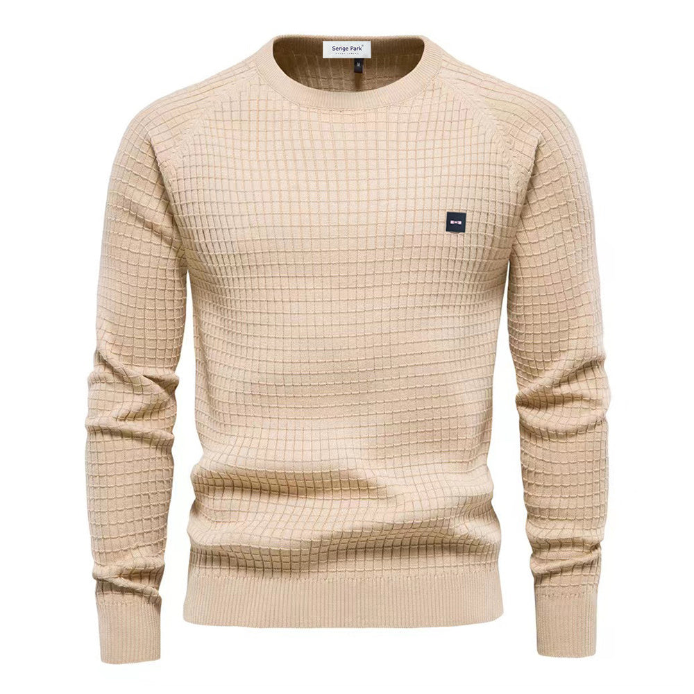 Austin | Polished Waffle Knit Crew Neck Mens Knitted Jumper