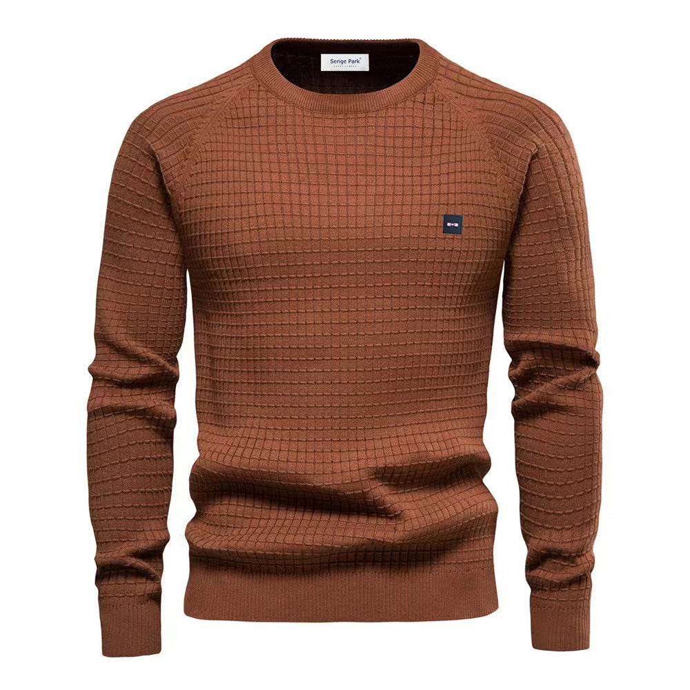 Austin | Polished Waffle Knit Crew Neck Mens Knitted Jumper