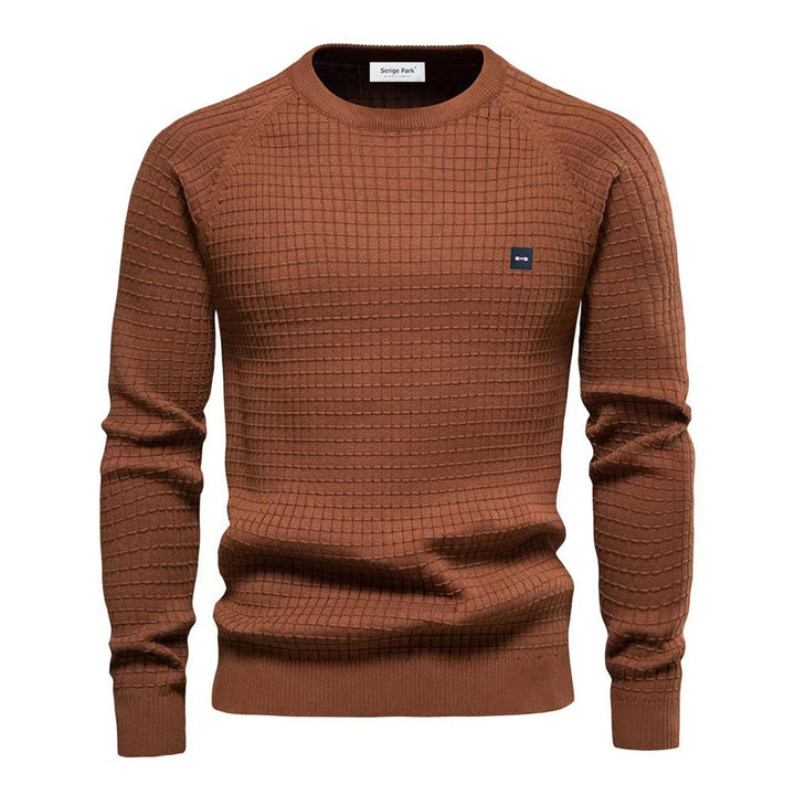 Austin | Polished Waffle Knit Crew Neck Mens Knitted Jumper