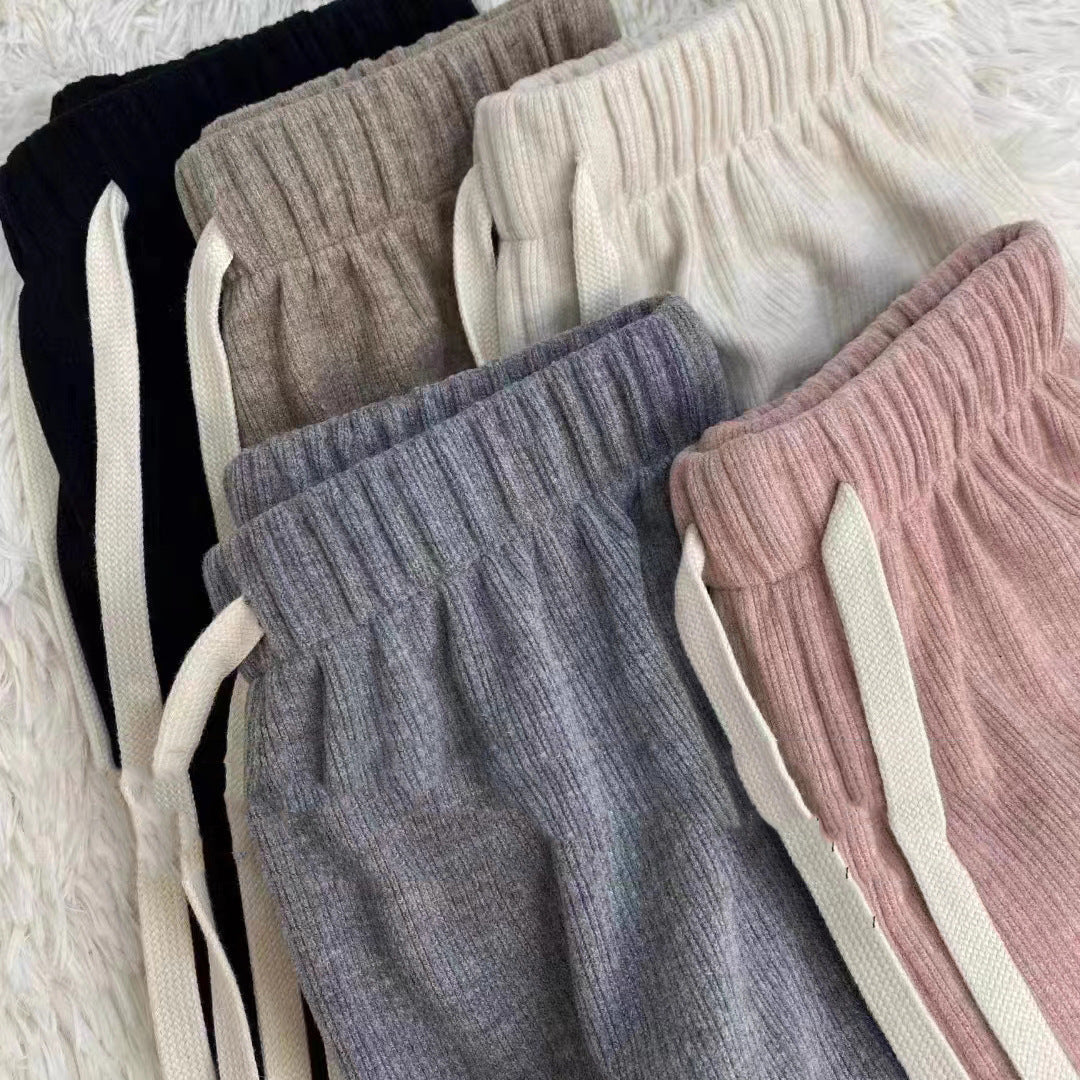 Ava | Classic Ribbed Wide Leg Winter Trousers