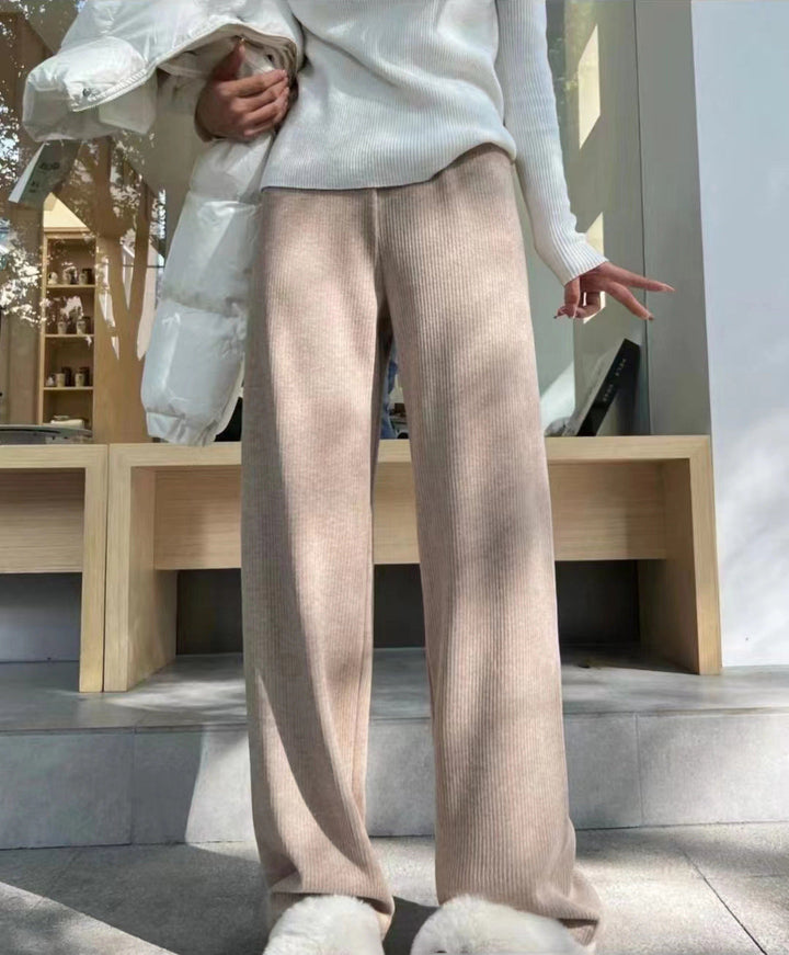 Ava | Classic Ribbed Wide Leg Winter Trousers