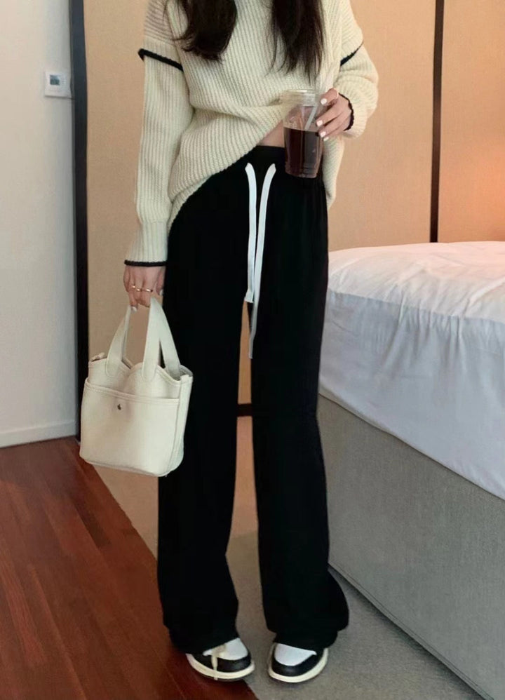 Ava | Classic Ribbed Wide Leg Winter Trousers