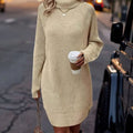 Ava | Relaxed Ribbed Knit Turtleneck Winter Dress
