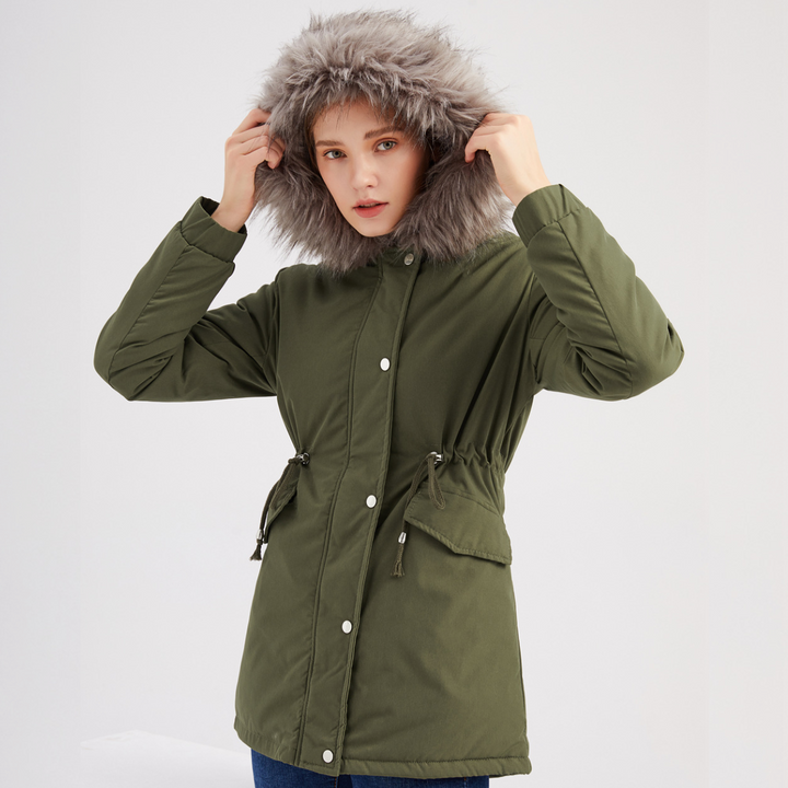 Ayla | Chic Hooded Mid-Length Parka Winter Coat