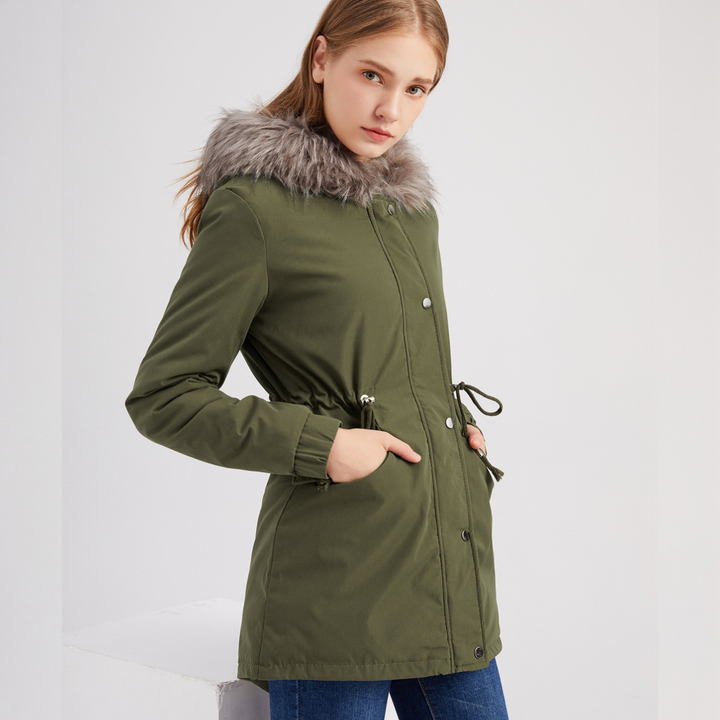 Ayla | Chic Hooded Mid-Length Parka Winter Coat