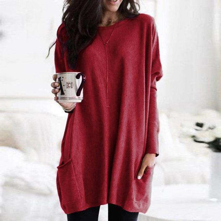 Ayla | Classic Oversized Longline Knitted Jumper with Pockets