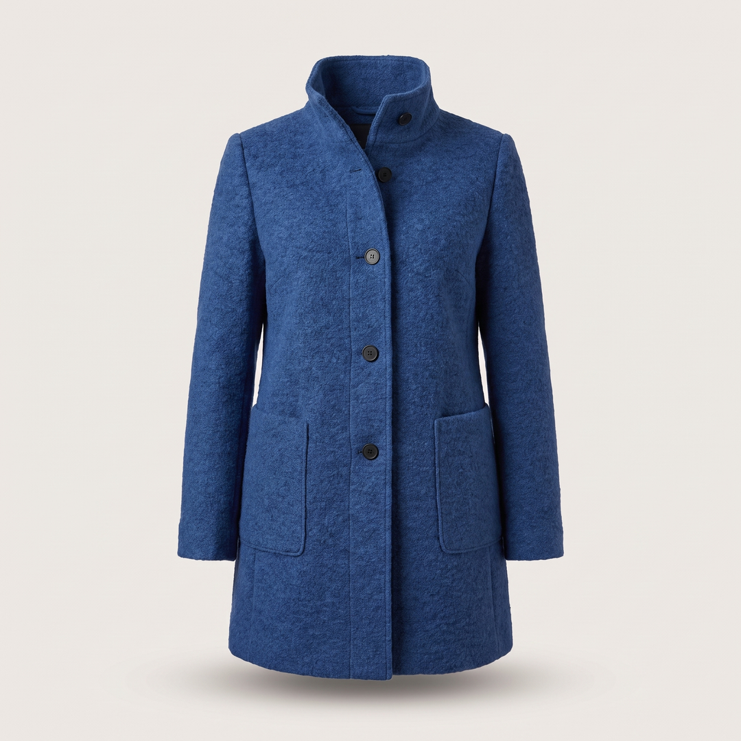 Ayla | Graceful High Collar Longline Plus Size Coat