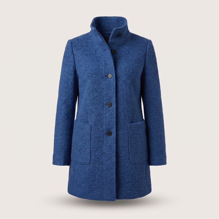 Ayla | Graceful High Collar Longline Plus Size Coat