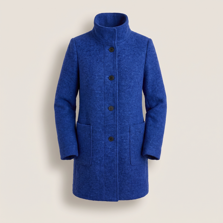 Ayla | Graceful High Collar Longline Plus Size Coat