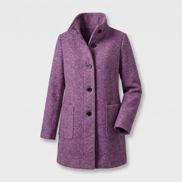 Ayla | Graceful High Collar Longline Plus Size Coat