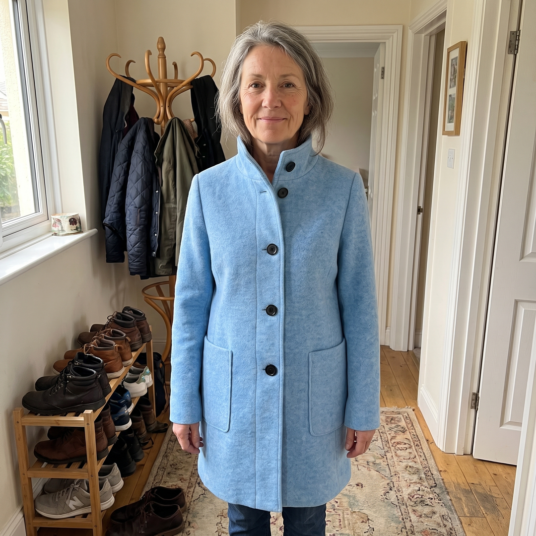Ayla | Graceful High Collar Longline Plus Size Coat