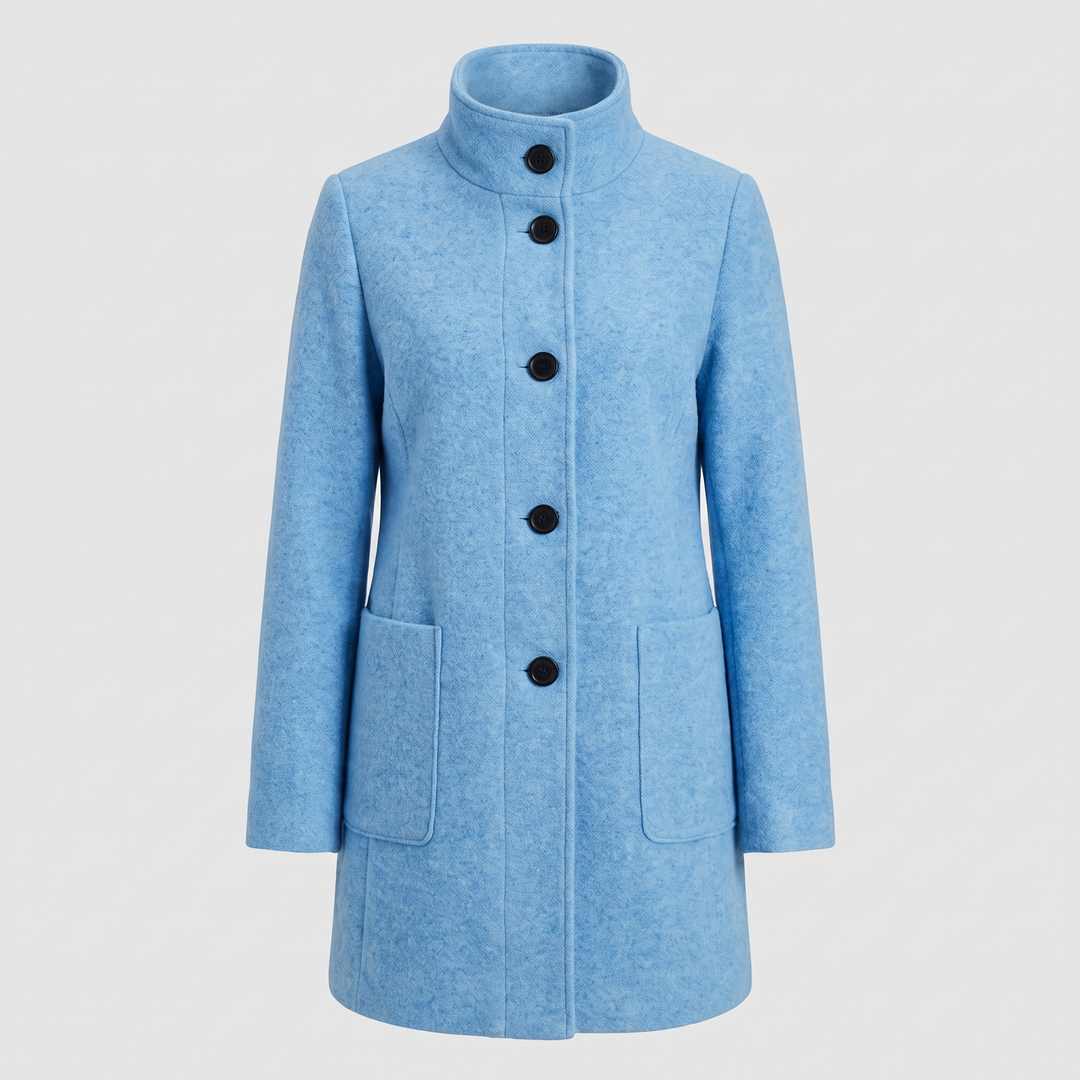 Ayla | Graceful High Collar Longline Plus Size Coat