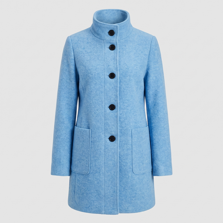 Ayla | Graceful High Collar Longline Plus Size Coat