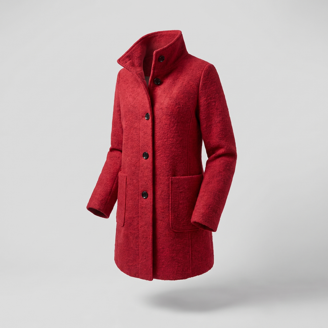 Ayla | Graceful High Collar Longline Plus Size Coat