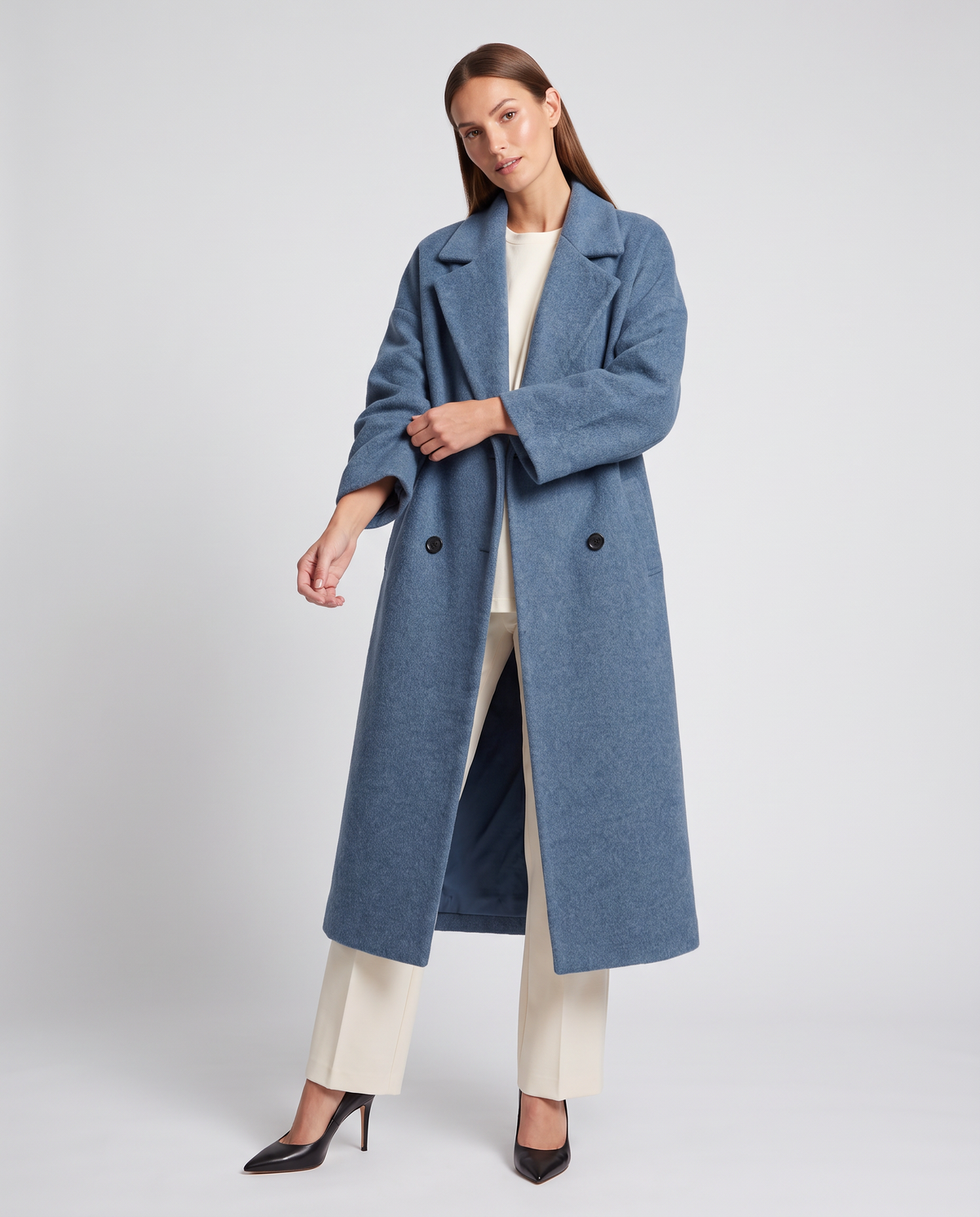 Ayla | Stylish Double Breasted Maxi Long Jacket