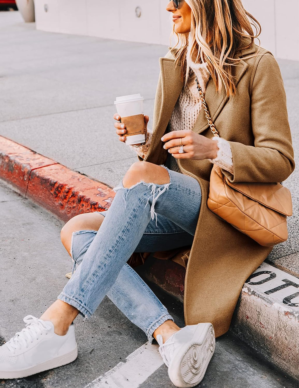 Bella | Classic Double-Breasted Longline Long Jacket