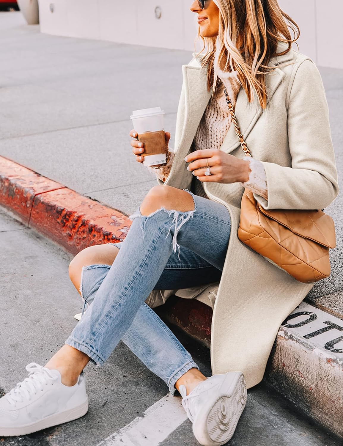Bella | Classic Double-Breasted Longline Long Jacket