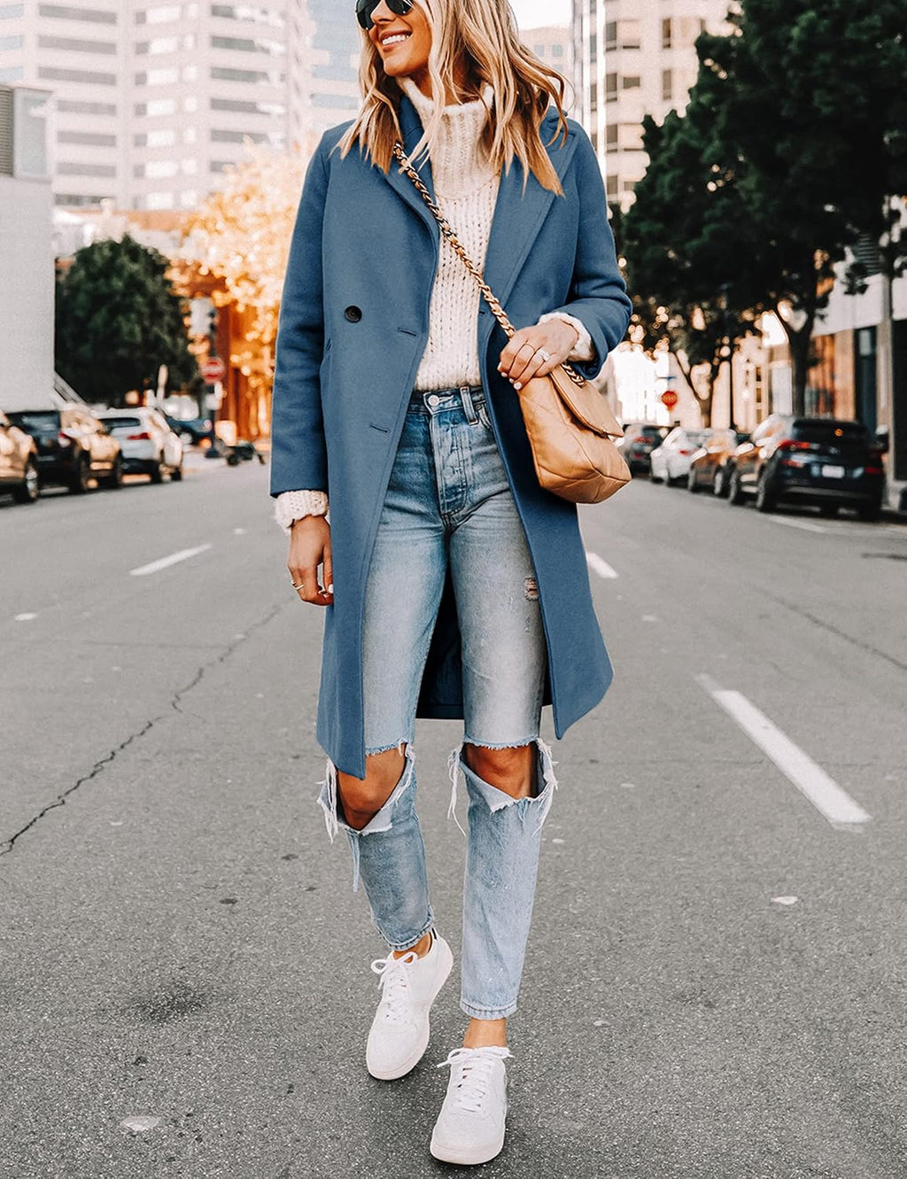 Bella | Classic Double-Breasted Longline Long Jacket