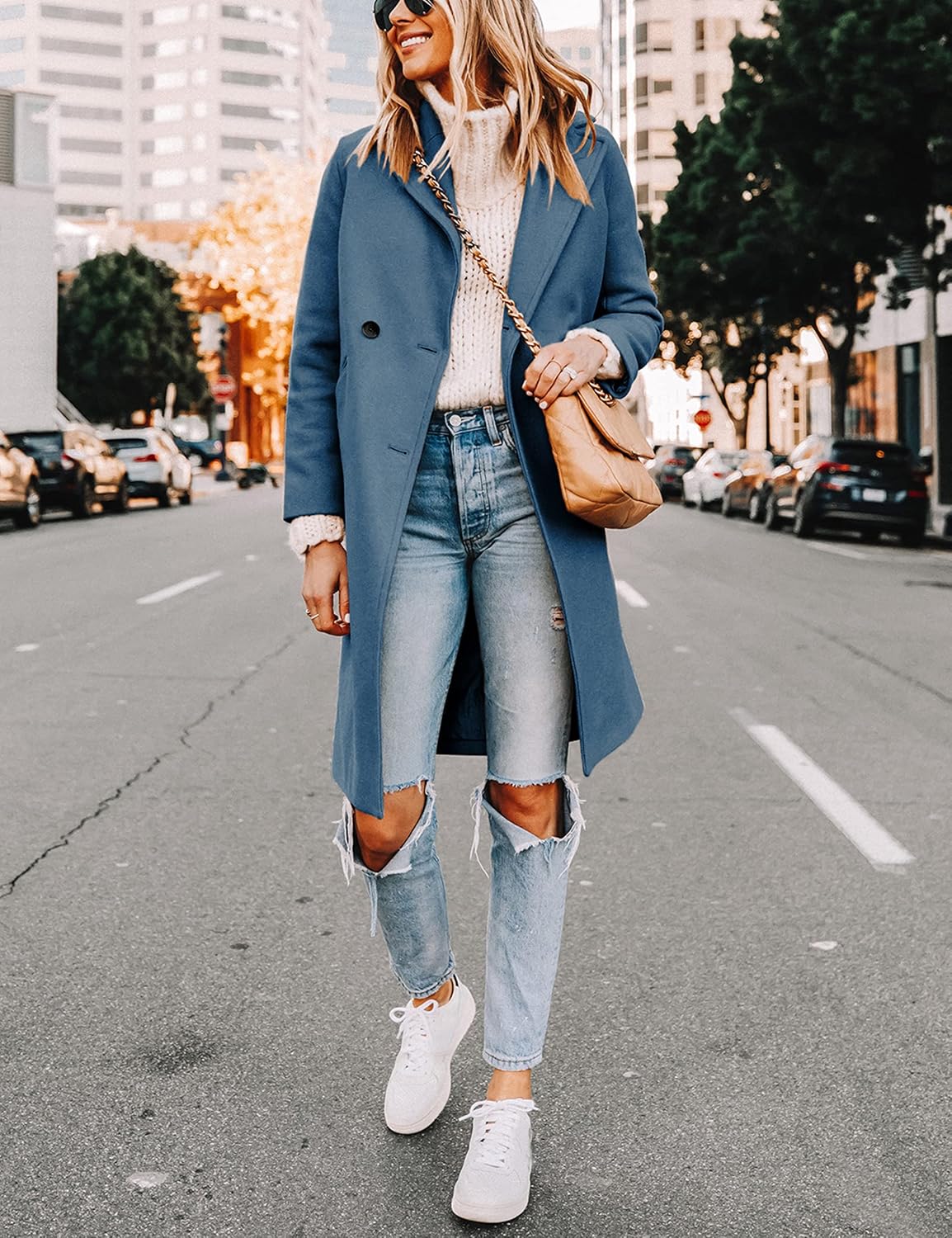 Bella | Classic Double-Breasted Longline Long Jacket