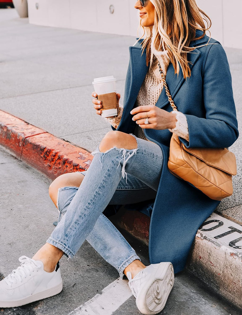 Bella | Classic Double-Breasted Longline Long Jacket