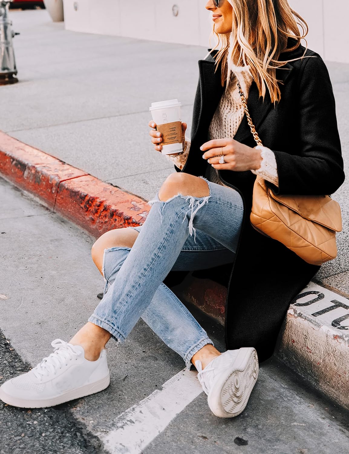 Bella | Classic Double-Breasted Longline Long Jacket