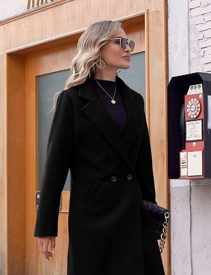 Bella | Classic Double-Breasted Longline Long Jacket
