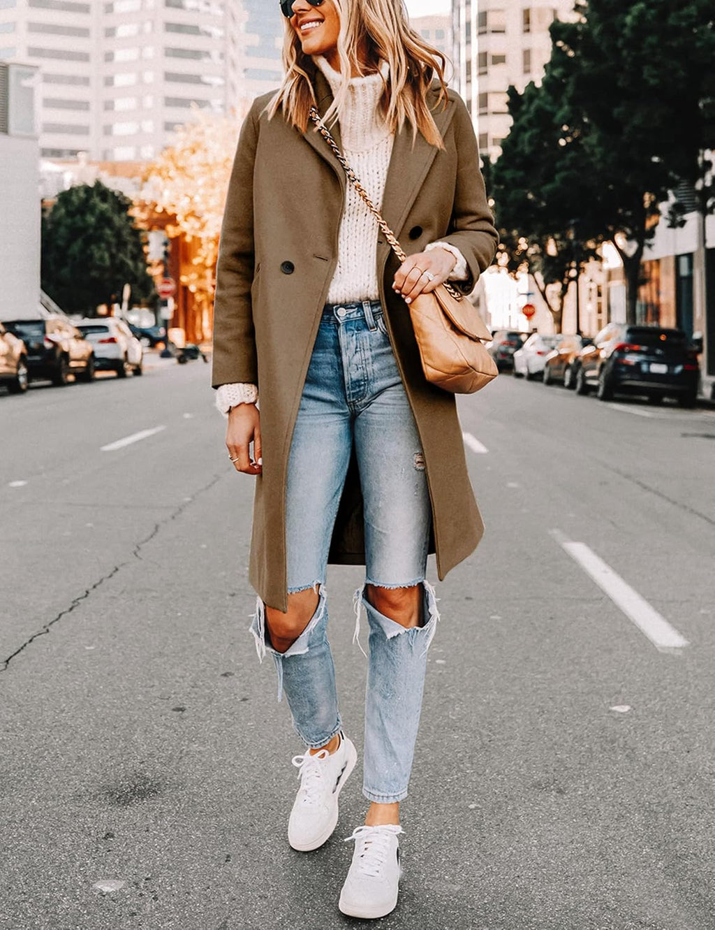 Bella | Classic Double-Breasted Longline Long Jacket