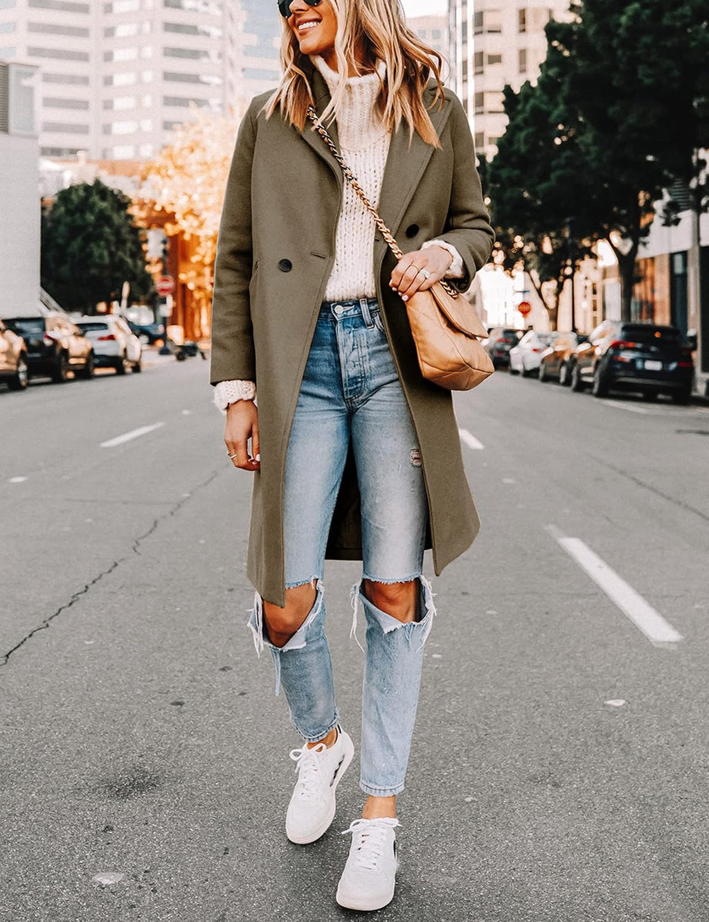 Bella | Classic Double-Breasted Longline Long Jacket