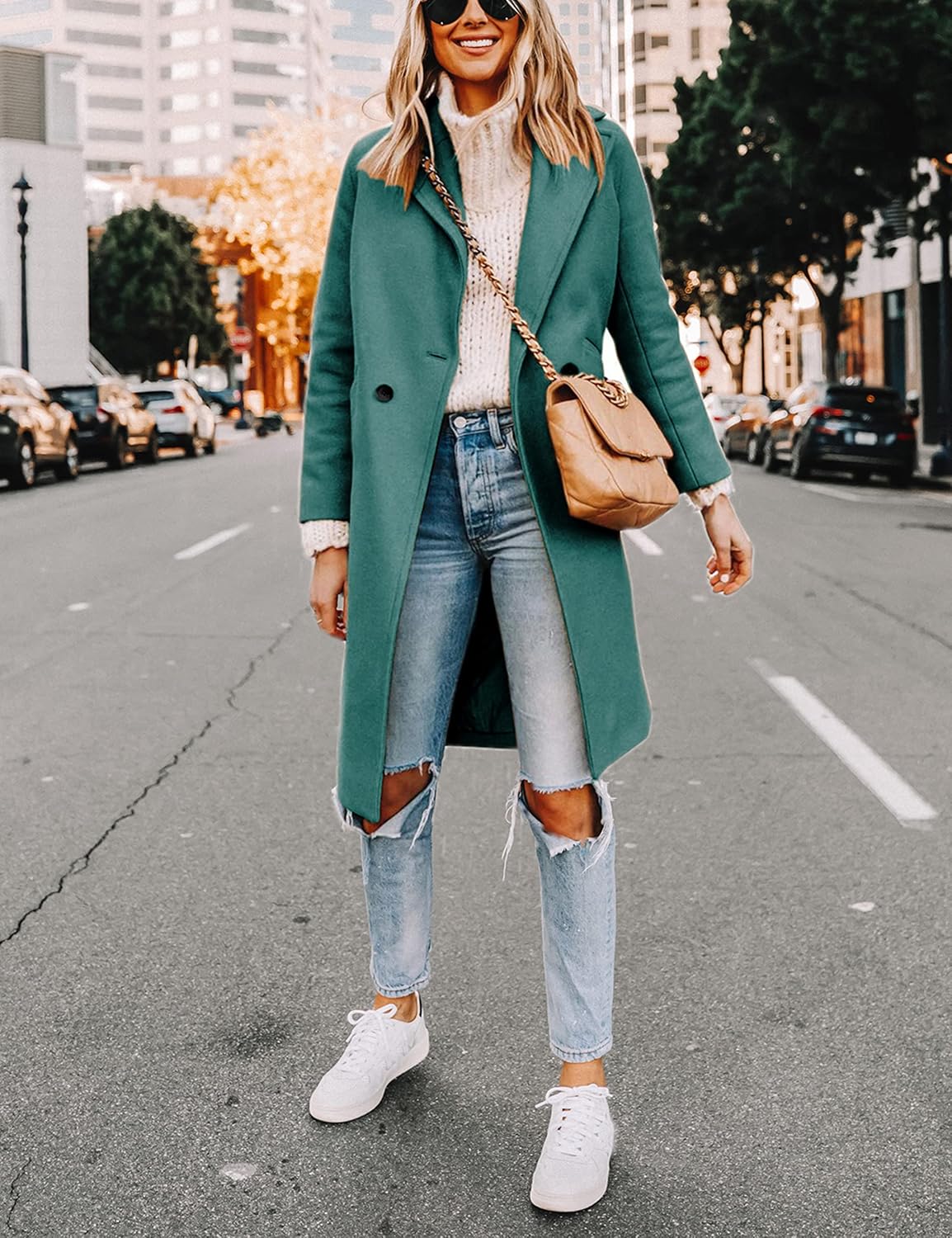 Bella | Classic Double-Breasted Longline Long Jacket