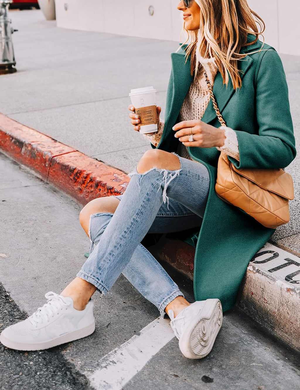 Bella | Classic Double-Breasted Longline Long Jacket