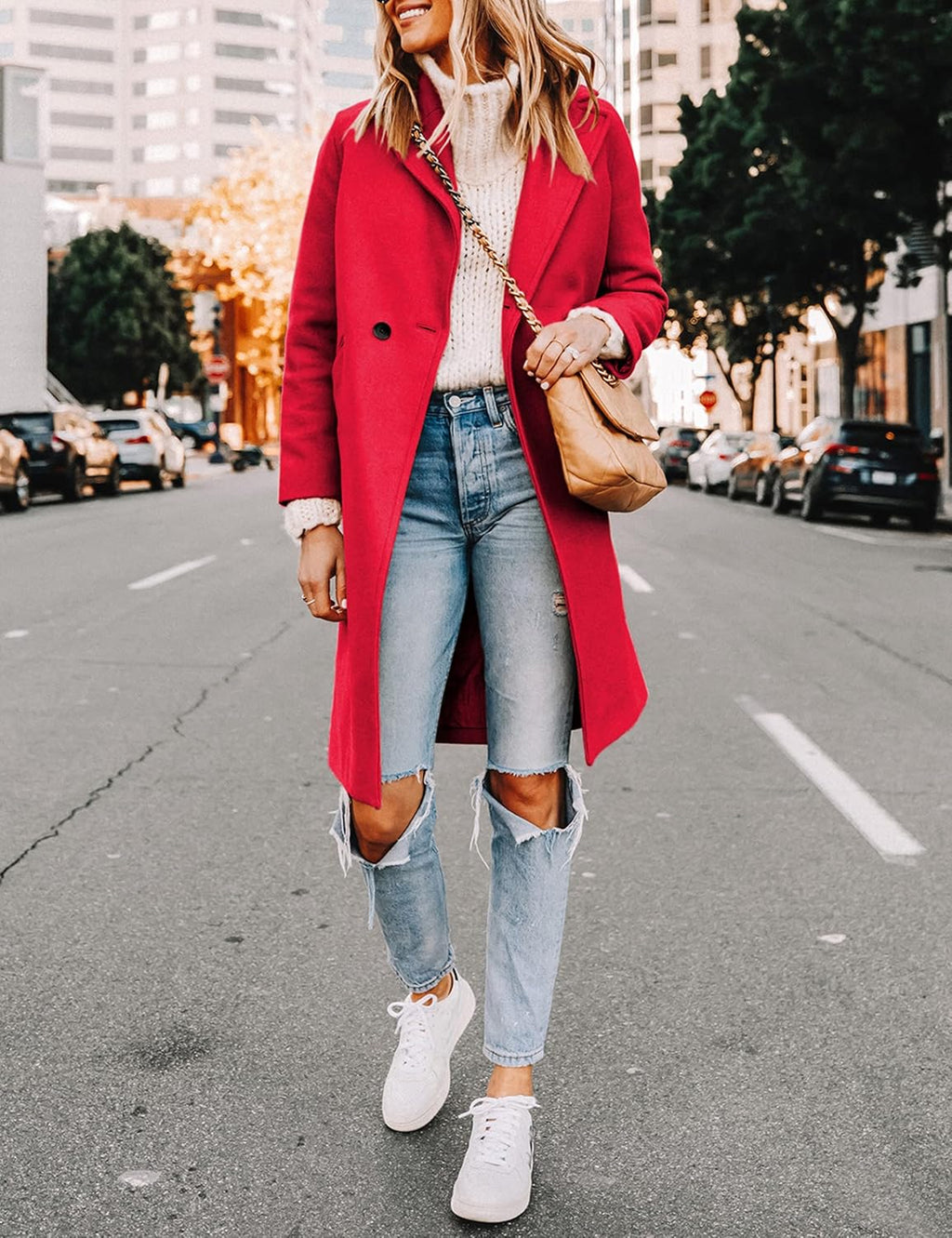 Bella | Classic Double-Breasted Longline Long Jacket