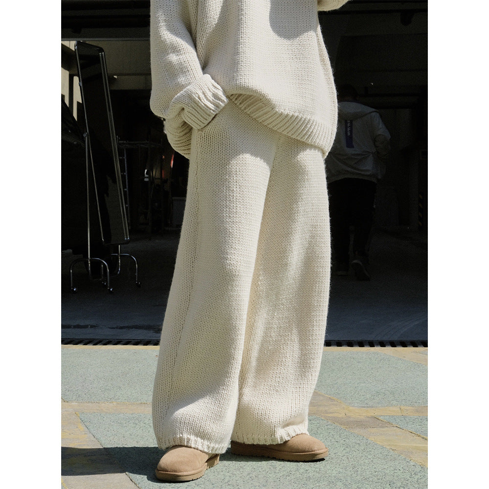 Bella | Cosy Chunky Knit Wide Leg Winter Trousers