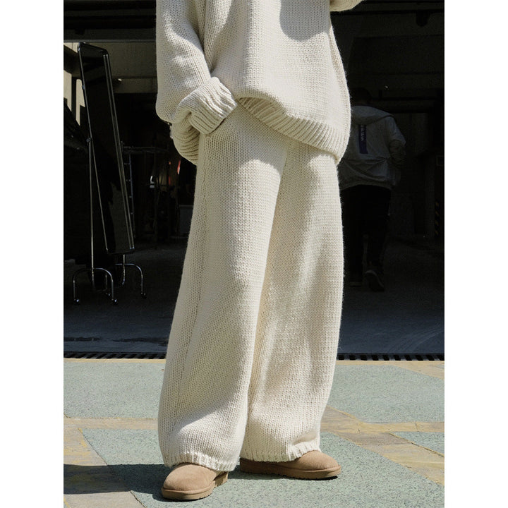Bella | Cosy Chunky Knit Wide Leg Winter Trousers